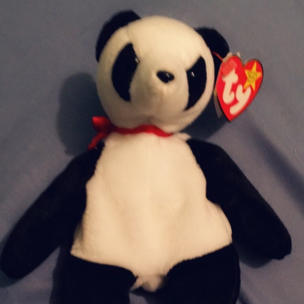 New Retired Error TY Beanie Baby Fortune 8” Bear Swing Tag 1997/Tush Tag 1998